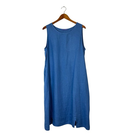 cut loose Dresses & Skirts - Cut Loose Aline Tank Dress Womans XL Amalfi Blue 100% Linen Boho Beachy
